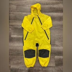 Yellow Cloudveil Hooded Rain Suit with Black Accents